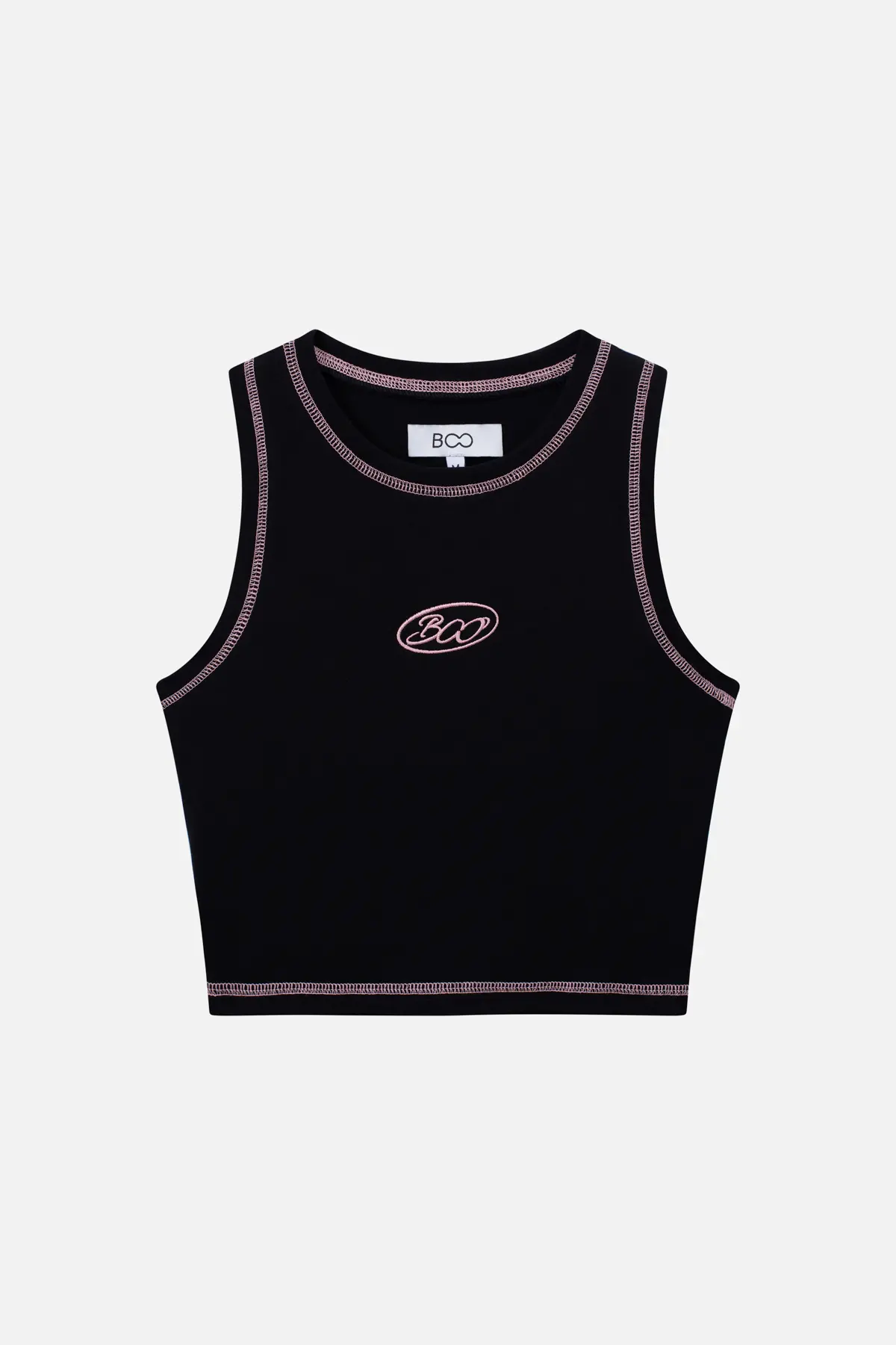 Áo ba lỗ nữ fitted modal chần chỉ thêu logo BOO ESS