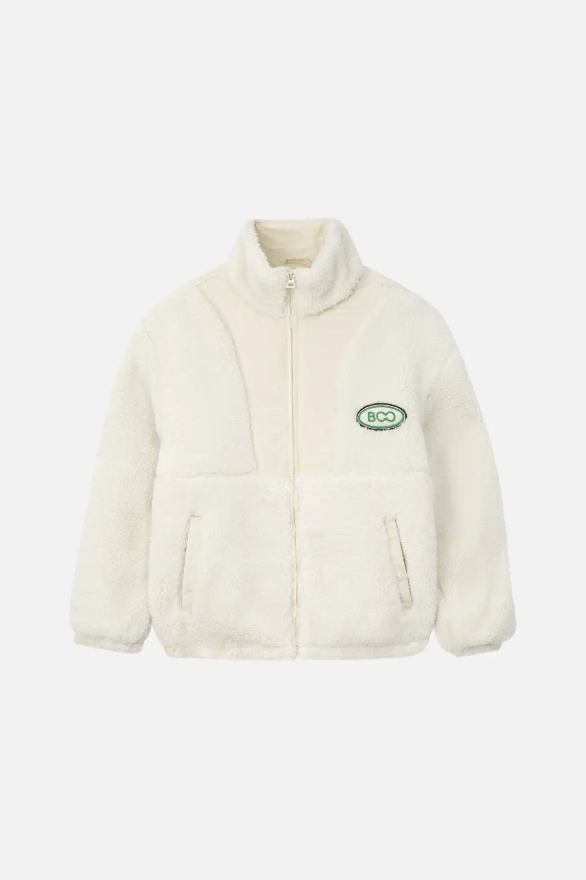 Áo khoác bomber lông cùn đính patch ESSENTIAL