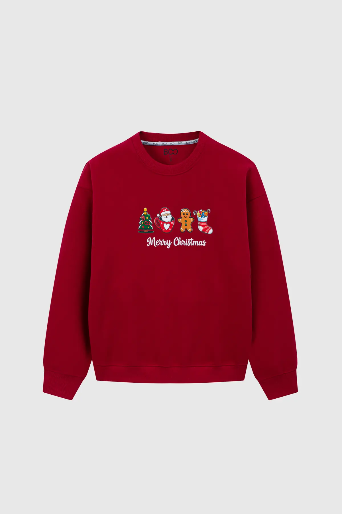 Áo nỉ không mũ UN Over fit X-mas