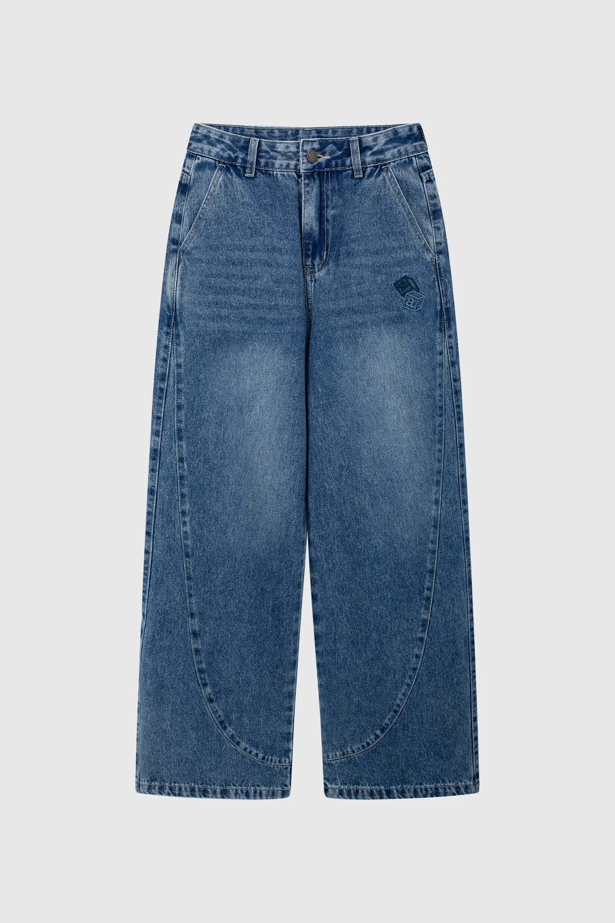 Quần jeans wideleg phối chân váy denim xếp ly INF12