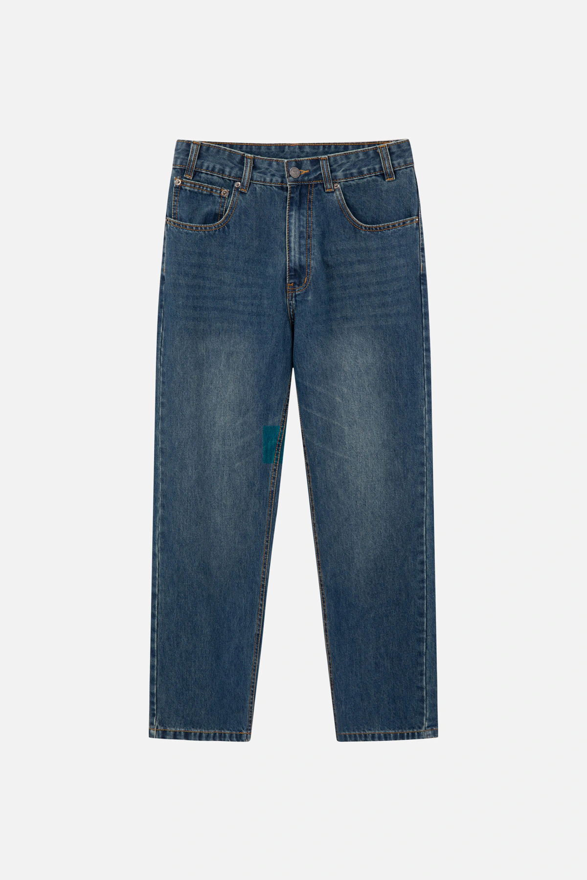 Quần jeans straight nam thêu logo BOO ESS