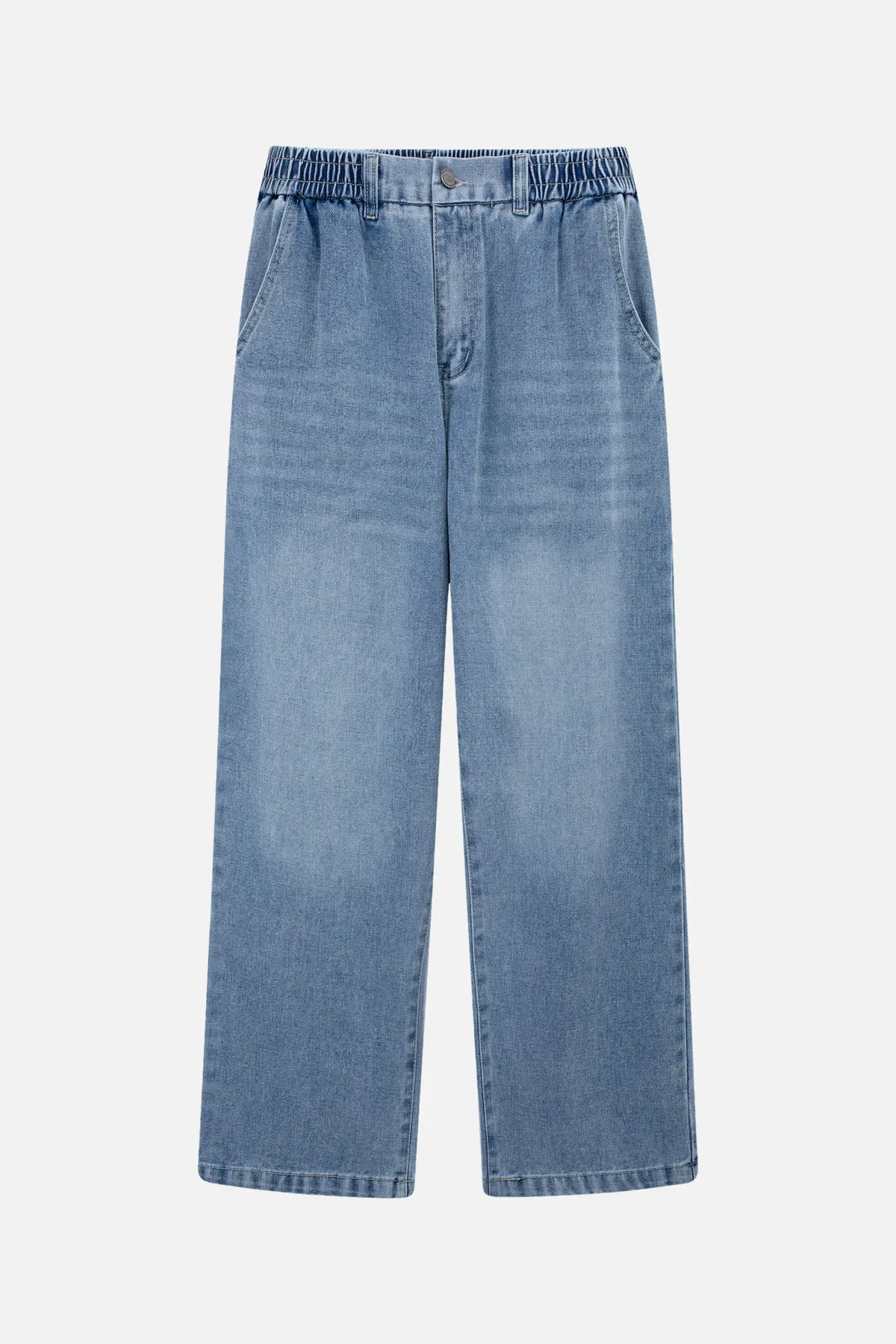 Quần jeans straight MA thêu logo BOO ESS