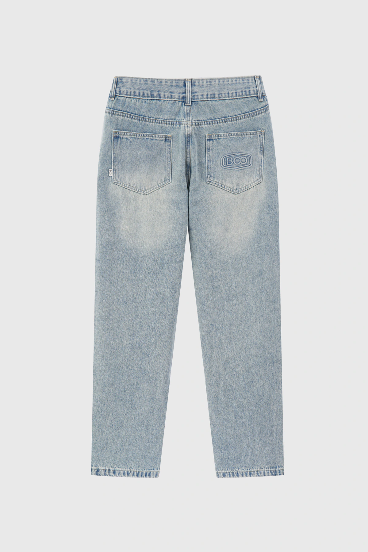 Quần jeans slim fit wash in dập nổi logo BOO ESS